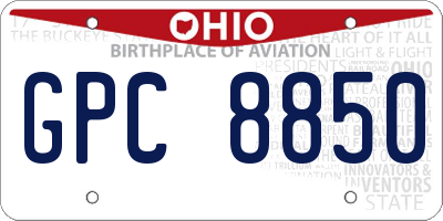 OH license plate GPC8850
