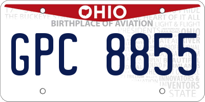 OH license plate GPC8855