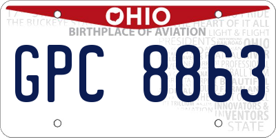 OH license plate GPC8863
