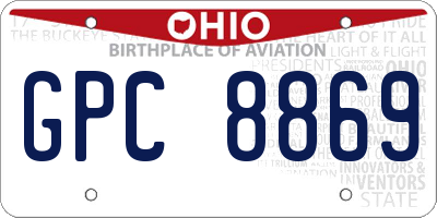 OH license plate GPC8869