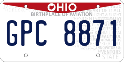 OH license plate GPC8871