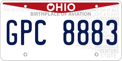 OH license plate GPC8883