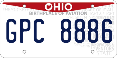 OH license plate GPC8886