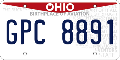 OH license plate GPC8891