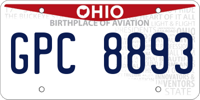 OH license plate GPC8893