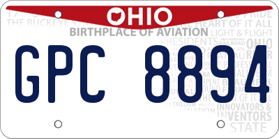 OH license plate GPC8894