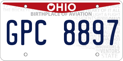 OH license plate GPC8897