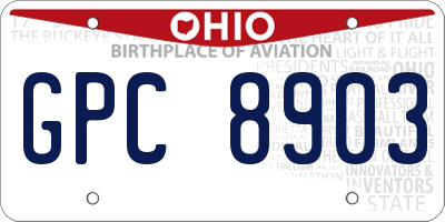 OH license plate GPC8903