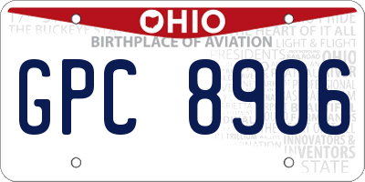OH license plate GPC8906
