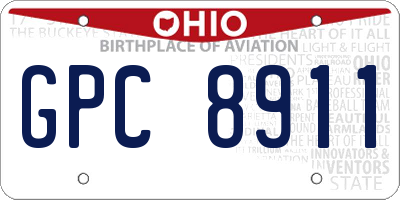OH license plate GPC8911