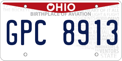 OH license plate GPC8913
