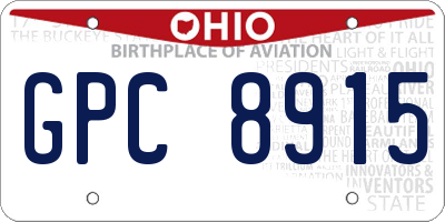 OH license plate GPC8915