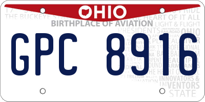 OH license plate GPC8916