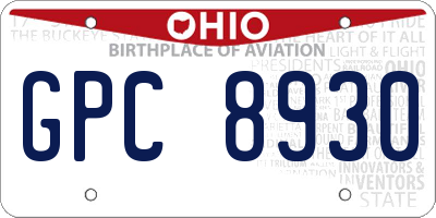 OH license plate GPC8930