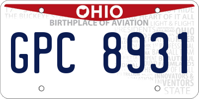 OH license plate GPC8931