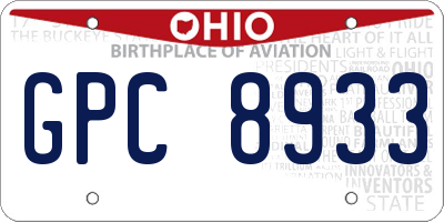 OH license plate GPC8933