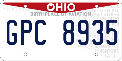OH license plate GPC8935