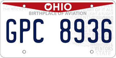 OH license plate GPC8936
