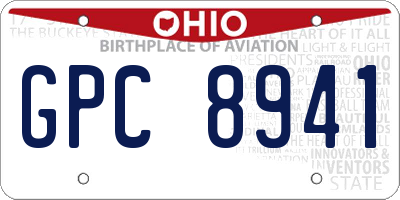 OH license plate GPC8941