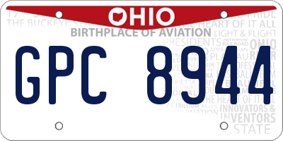 OH license plate GPC8944