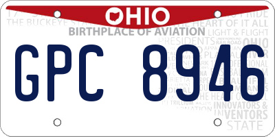 OH license plate GPC8946