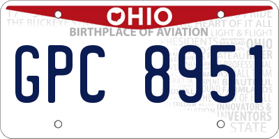 OH license plate GPC8951