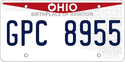 OH license plate GPC8955