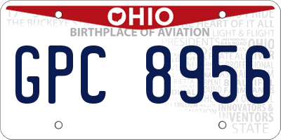 OH license plate GPC8956