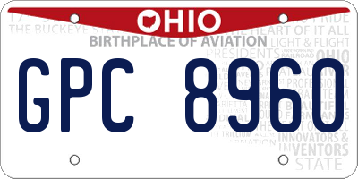 OH license plate GPC8960