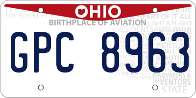 OH license plate GPC8963