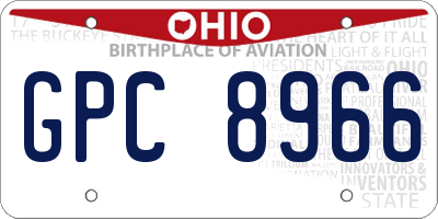 OH license plate GPC8966