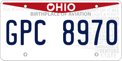 OH license plate GPC8970