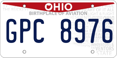 OH license plate GPC8976