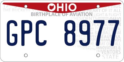 OH license plate GPC8977