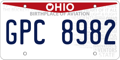 OH license plate GPC8982
