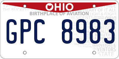 OH license plate GPC8983