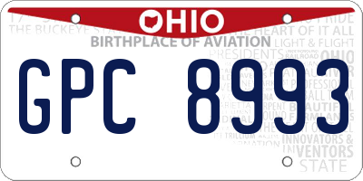 OH license plate GPC8993