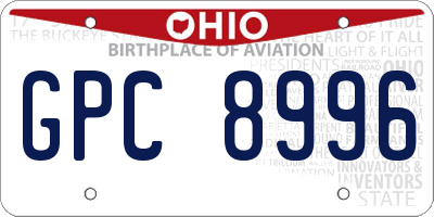 OH license plate GPC8996