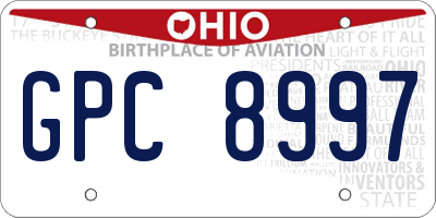 OH license plate GPC8997
