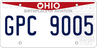 OH license plate GPC9005