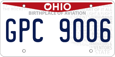OH license plate GPC9006