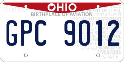 OH license plate GPC9012
