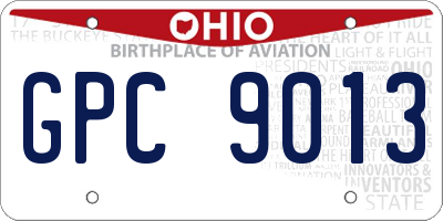 OH license plate GPC9013