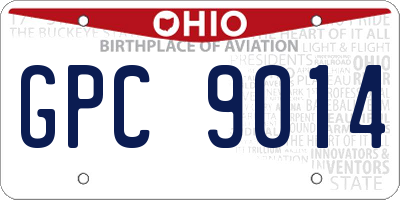 OH license plate GPC9014