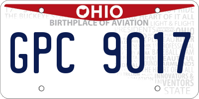 OH license plate GPC9017