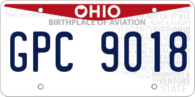 OH license plate GPC9018