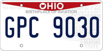OH license plate GPC9030