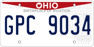 OH license plate GPC9034