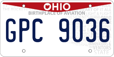 OH license plate GPC9036