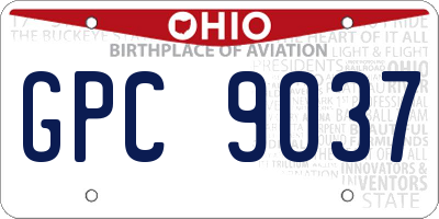 OH license plate GPC9037